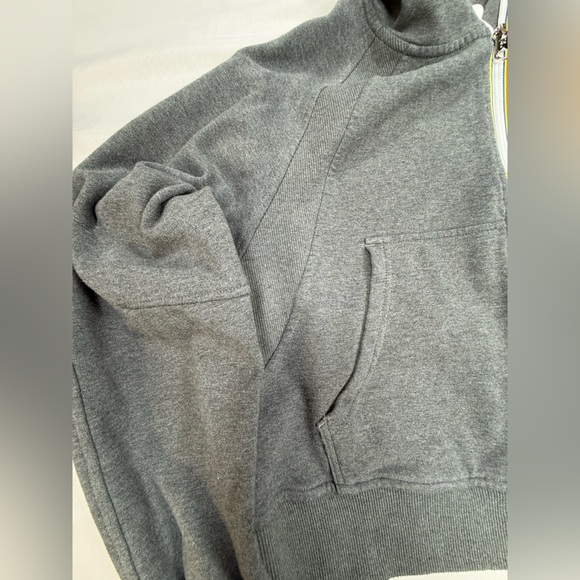 ZYIA Dark Gray Cropped Zip Hoodie with Yellow Trim - Picture 7 of 14